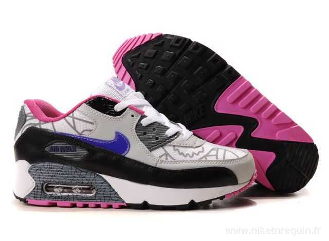Nike Chaussures Gris Noir Et Blanc Air Max 90